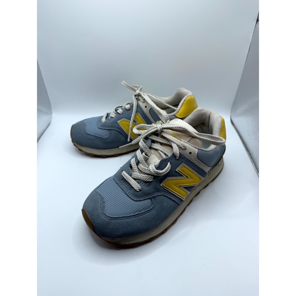 New Balance 574 WL574RCC Womens 5.5 Sneakers Blue Yellow Athletic Running Shoes